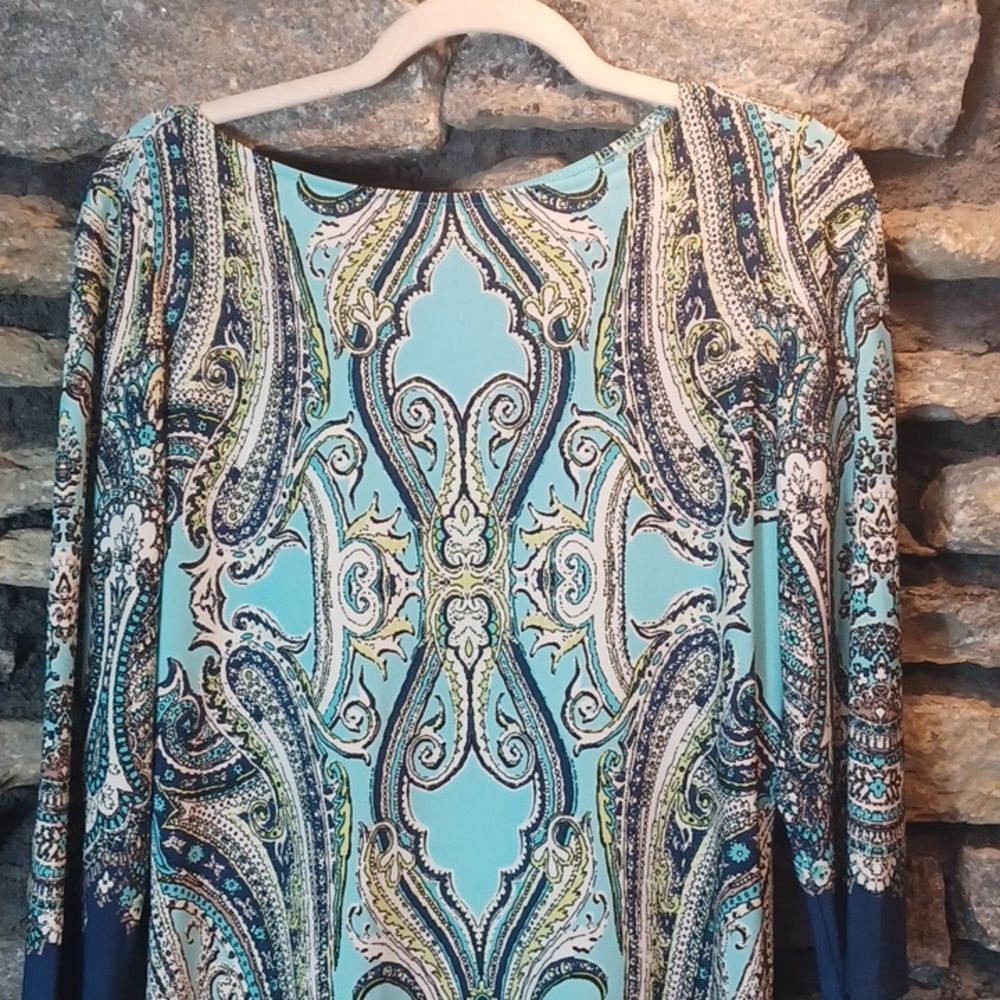 Women's London Times 3/4 sleeve midi dress sz 8 - Picture 3 of 9